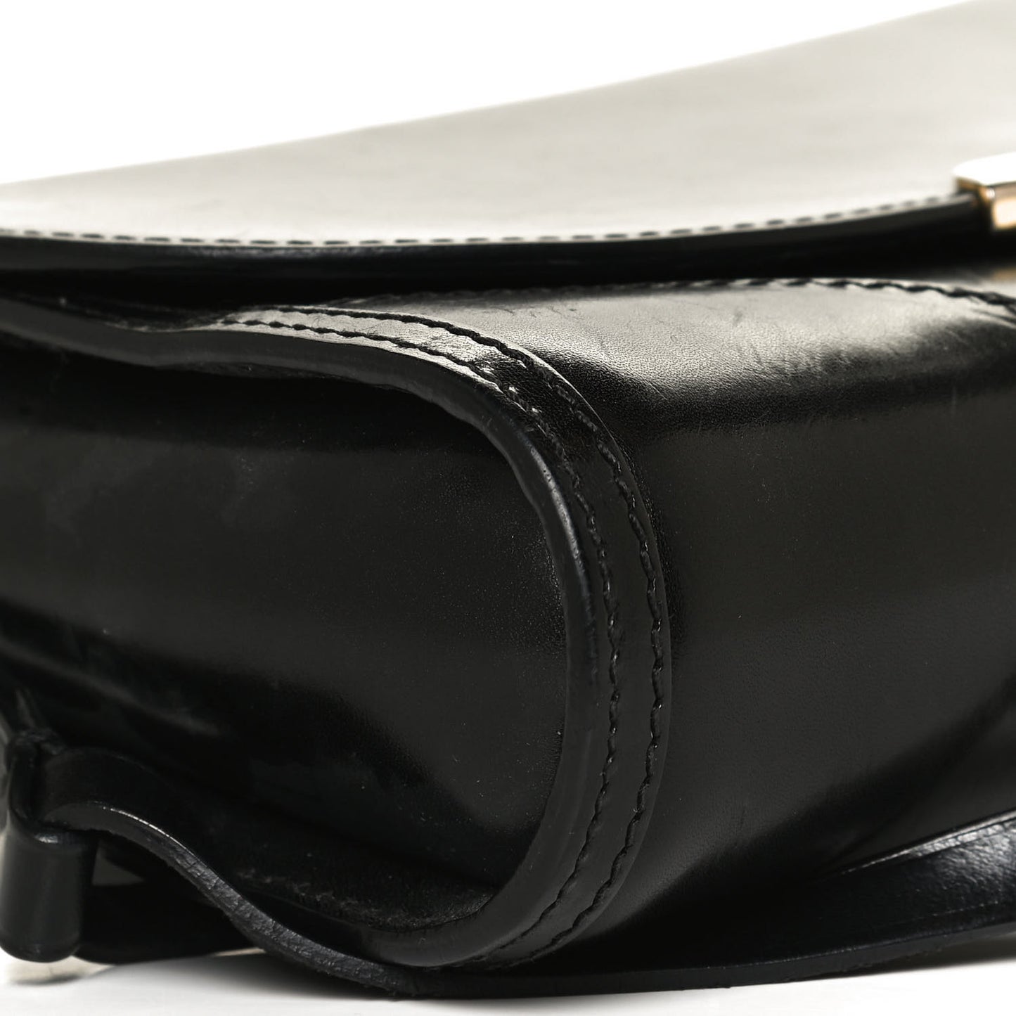 Polished Bridle Leather Small Abbott Crossbody Black