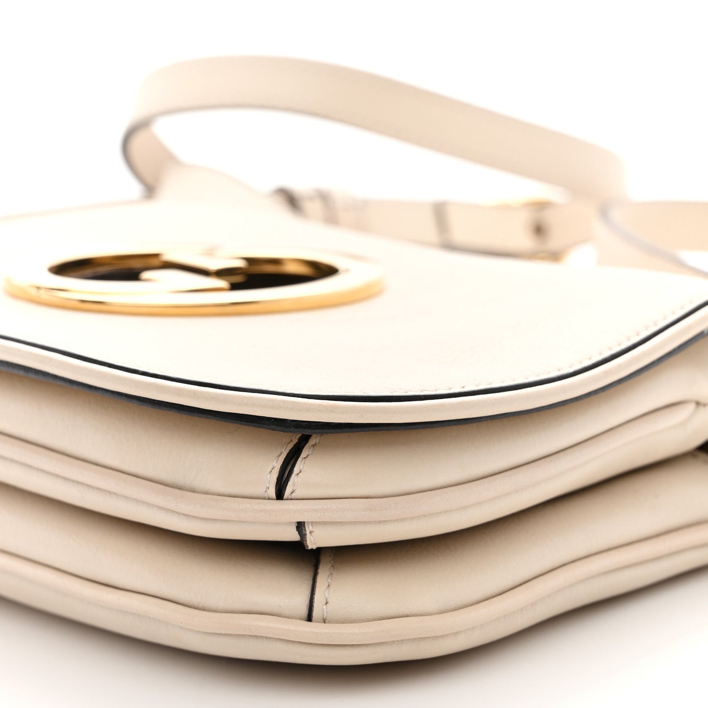 Roxy Calfskin Web Mini Blondie Shoulder Bag White