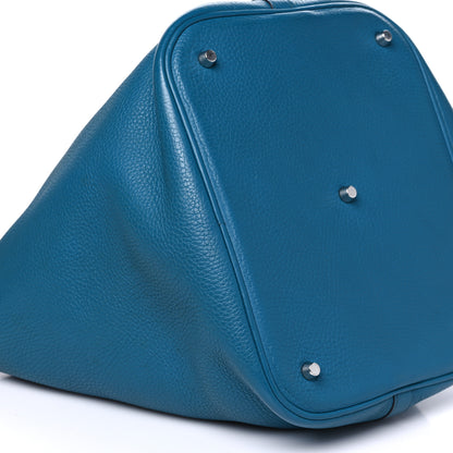 Hermes Taurillon Clemence Picotin Lock 26 GM Turquoise 9 of 11