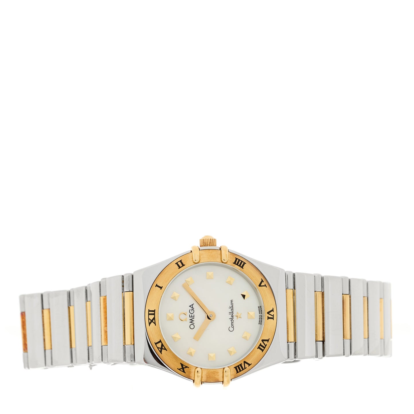 Stainless Steel 18K Yellow Gold Mother of Pearl 25mm Constellation My Choice Quartz Watch 1371.71.00