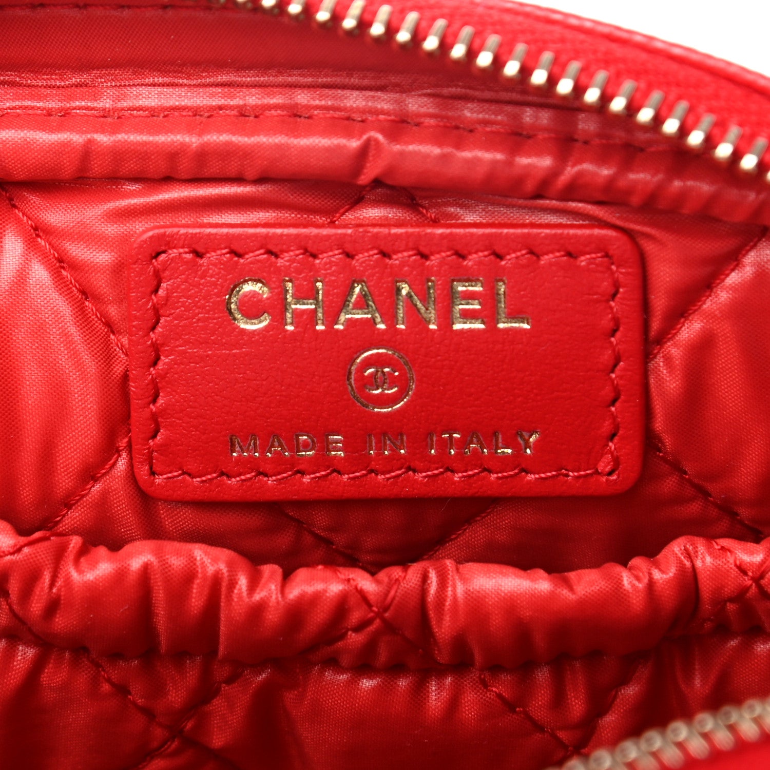 Chanel Caviar Quilted Small Curvy Pouch Cosmetic Case Red 6 of 7