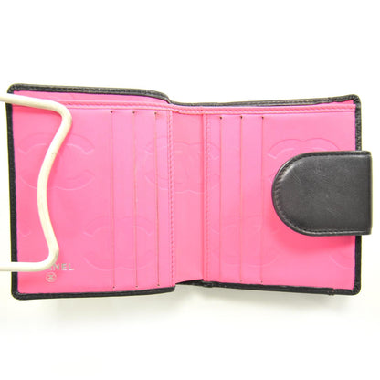 Chanel Calfskin Quilted Cambon Bi-Fold Wallet Black White 5 of 9