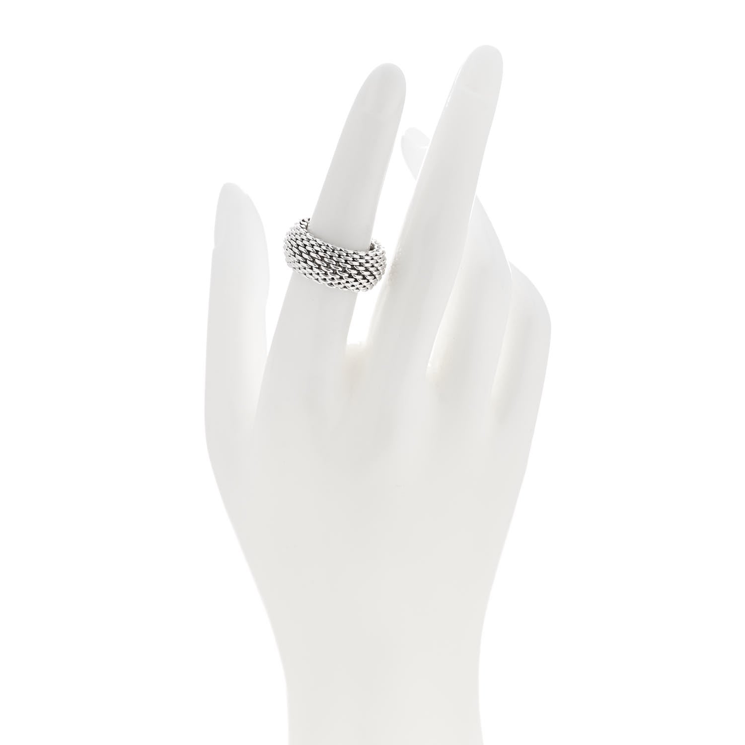 Tiffany Sterling Silver Somerset Mesh Ring 52 6 2 of 4