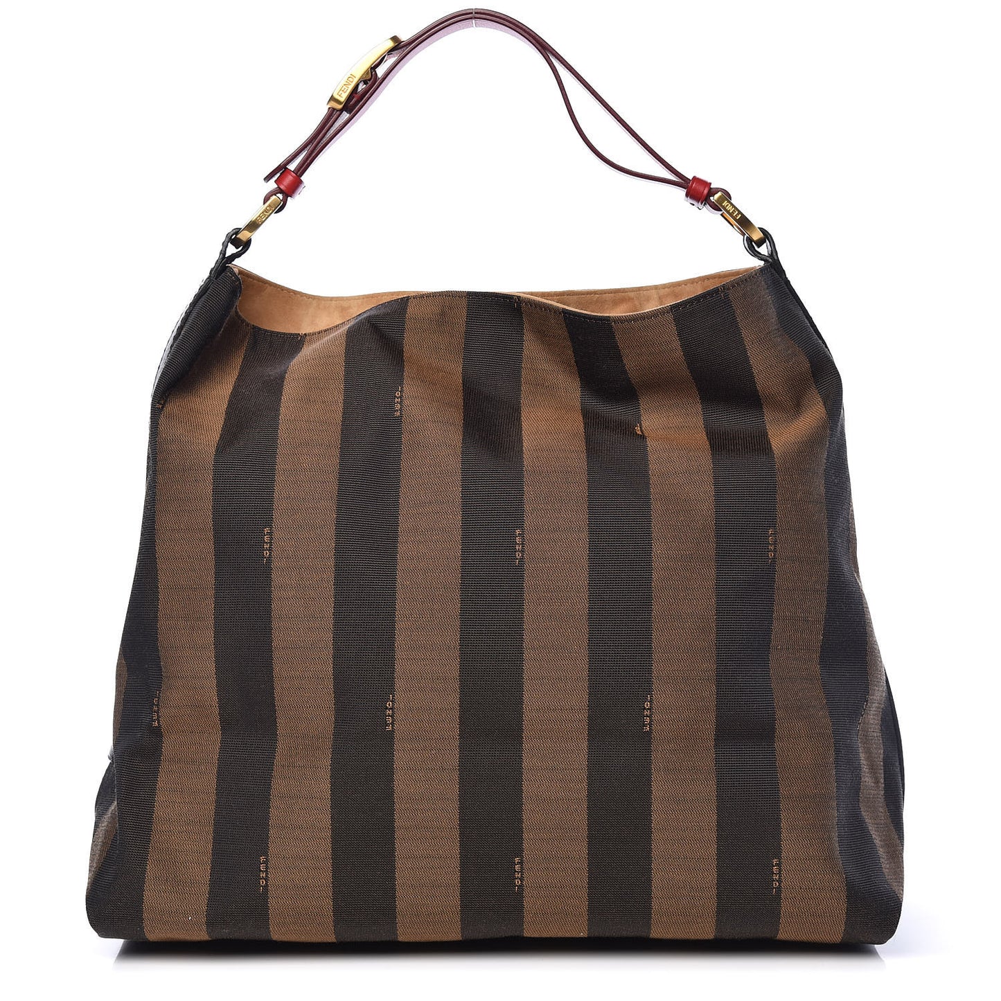 Pequin Cuoio Vegetale Large Hobo Tobacco Rosso Black