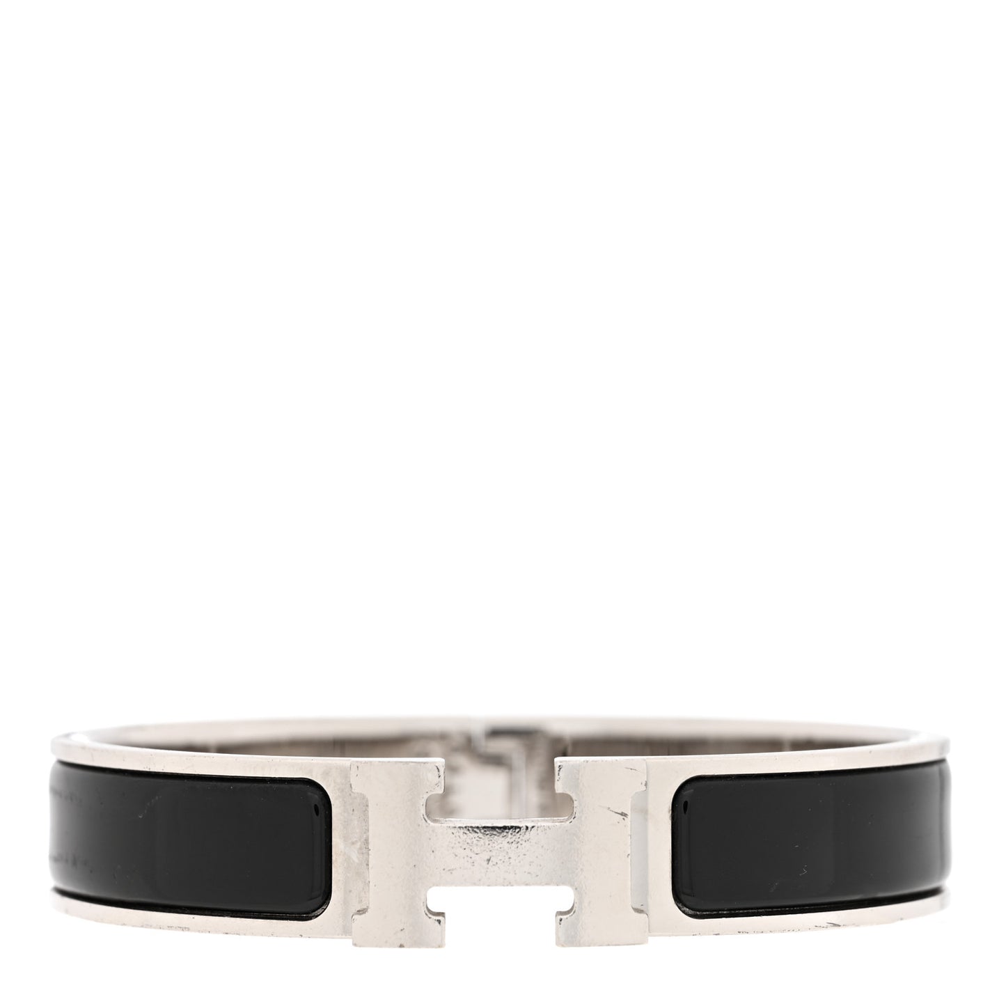 Enamel Narrow Clic Clac H Bracelet PM Black