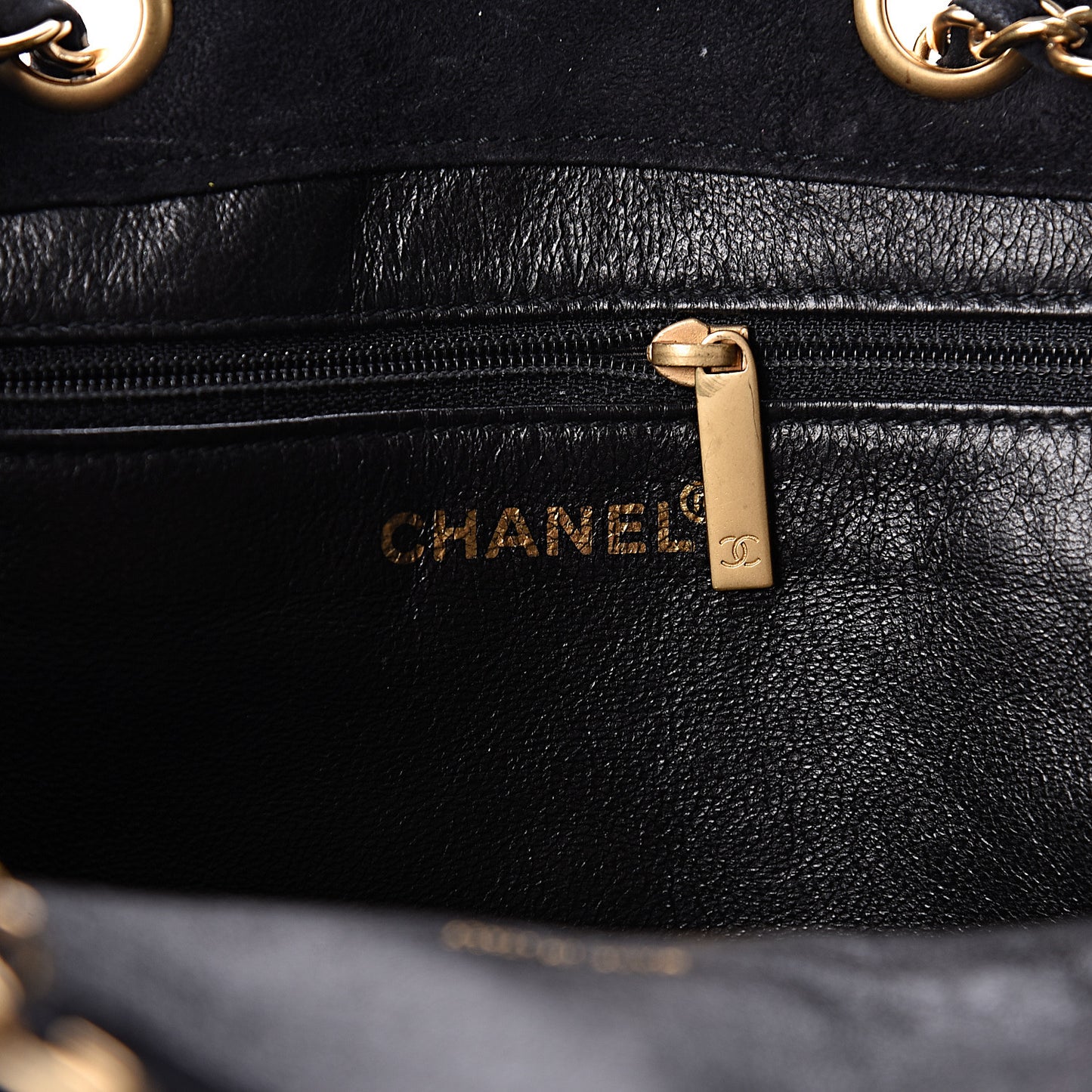 Suede Stitched Shoulder Bag Black