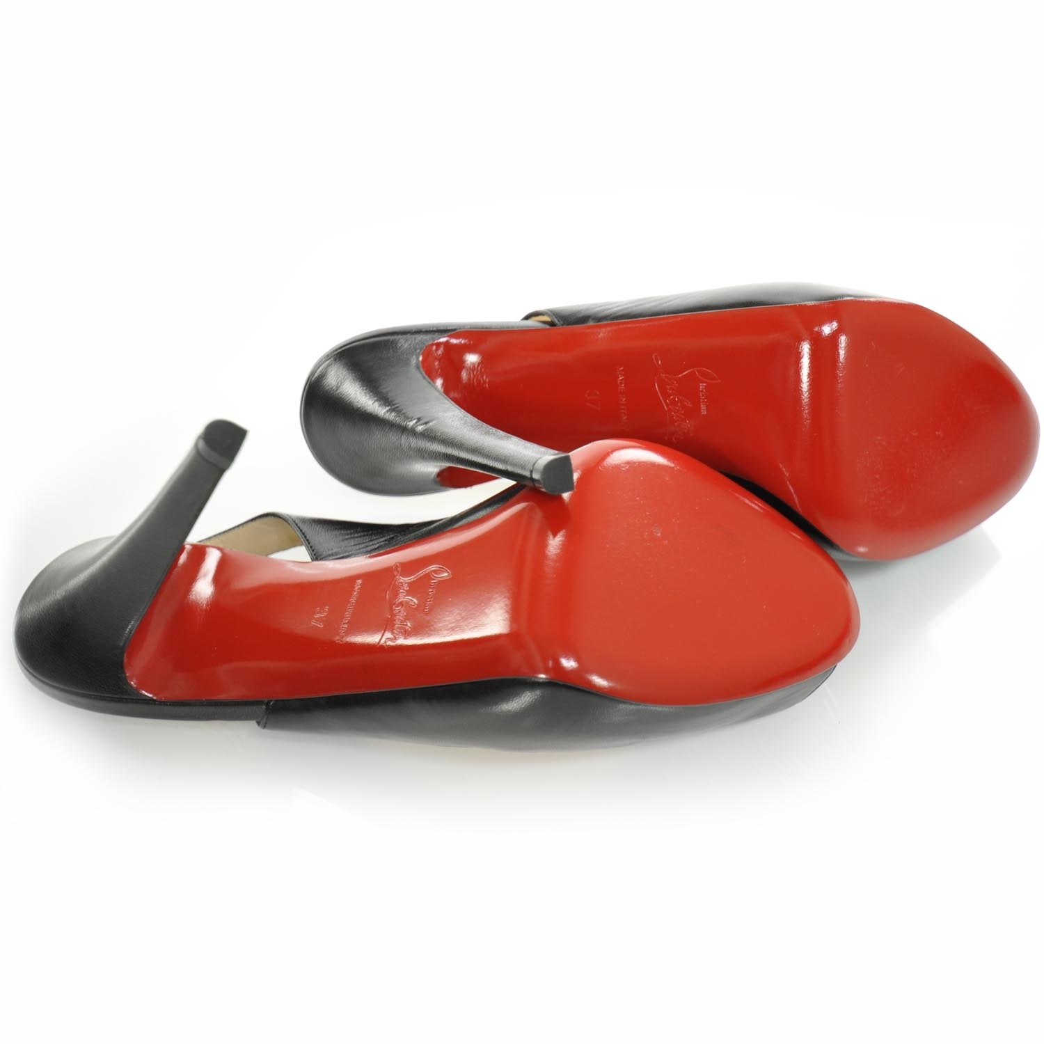 Christian Louboutin Kid No Prive 120 Pumps 37 Black Red 4 of 7