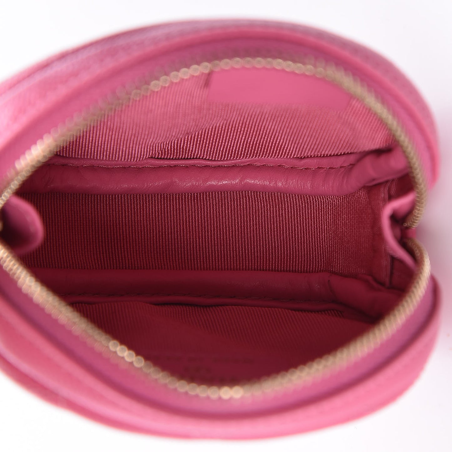 Iridescent Caviar Quilted Zip Around Classic Coin Purse Pink