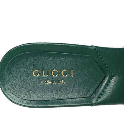 Gucci Nappa Matelasse GG Marmont 75mm Slide Sandals 35 Emerald 7 of 10