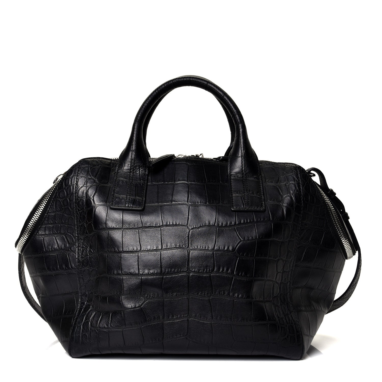 Alexander Wang Calfskin Crocodile Embossed Jamie Chastity Bag Black 1 of 4