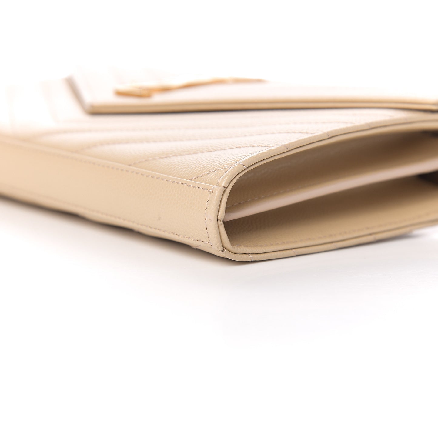 Grain De Poudre Matelasse Chevron Monogram Chain Wallet Nude Powder