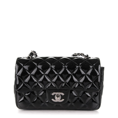 Chanel Patent Calfskin Quilted Mini Rectangular Flap Black 1 of 8