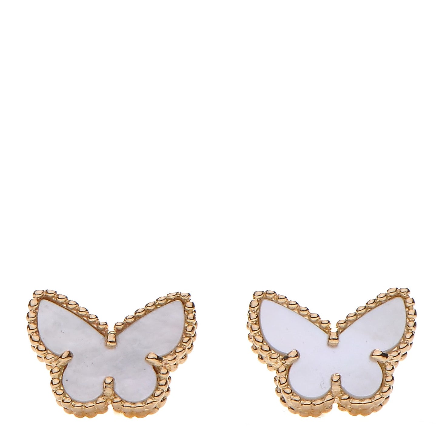 18K Yellow Gold Mother of Pearl Sweet Alhambra Butterfly Earrings