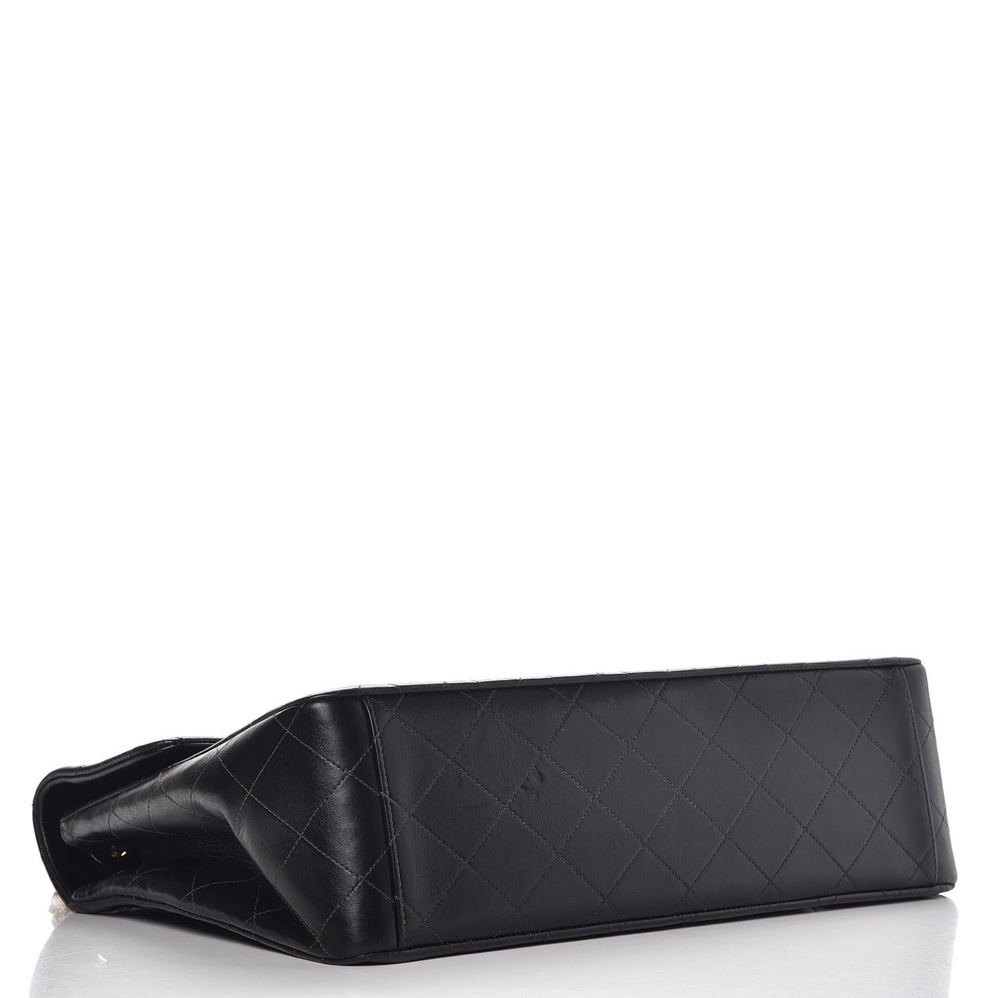 Lambskin Quilted XL Jumbo Single Flap Black