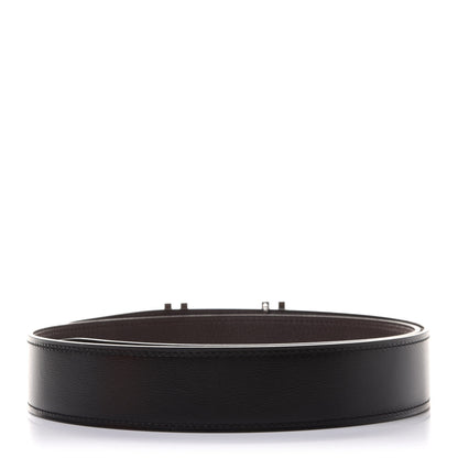 Hermes Box Togo 32mm Au Carre H Belt 80 Black Chocolate 2 of 7