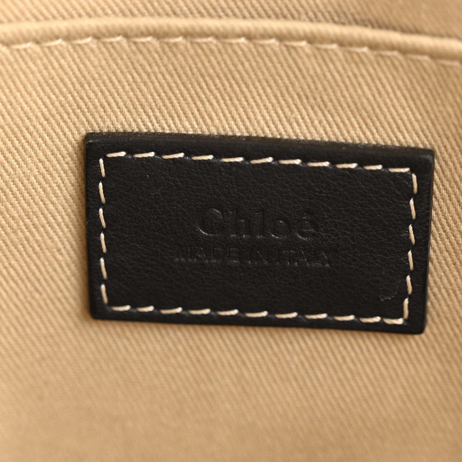 Chloe Linen Calfskin Medium Woody Ribbon Tote Black Blue 6 of 13