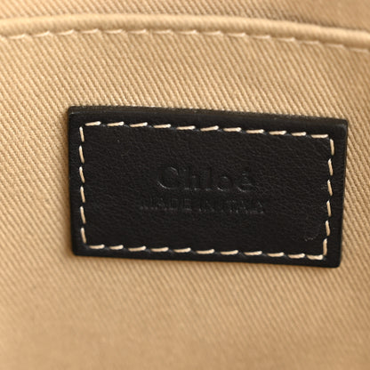 Chloe Linen Calfskin Medium Woody Ribbon Tote Black Blue 6 of 13