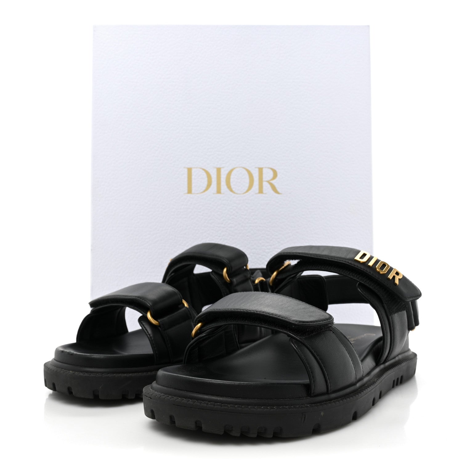 Christian Dior Lambskin Dioract 10mm Sandals 37 Black 12 of 12