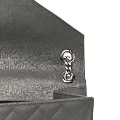 Saint Laurent Grain De Poudre Textured Mixed Matelasse Large Triquilt Monogram Satchel Earth 13 of 16