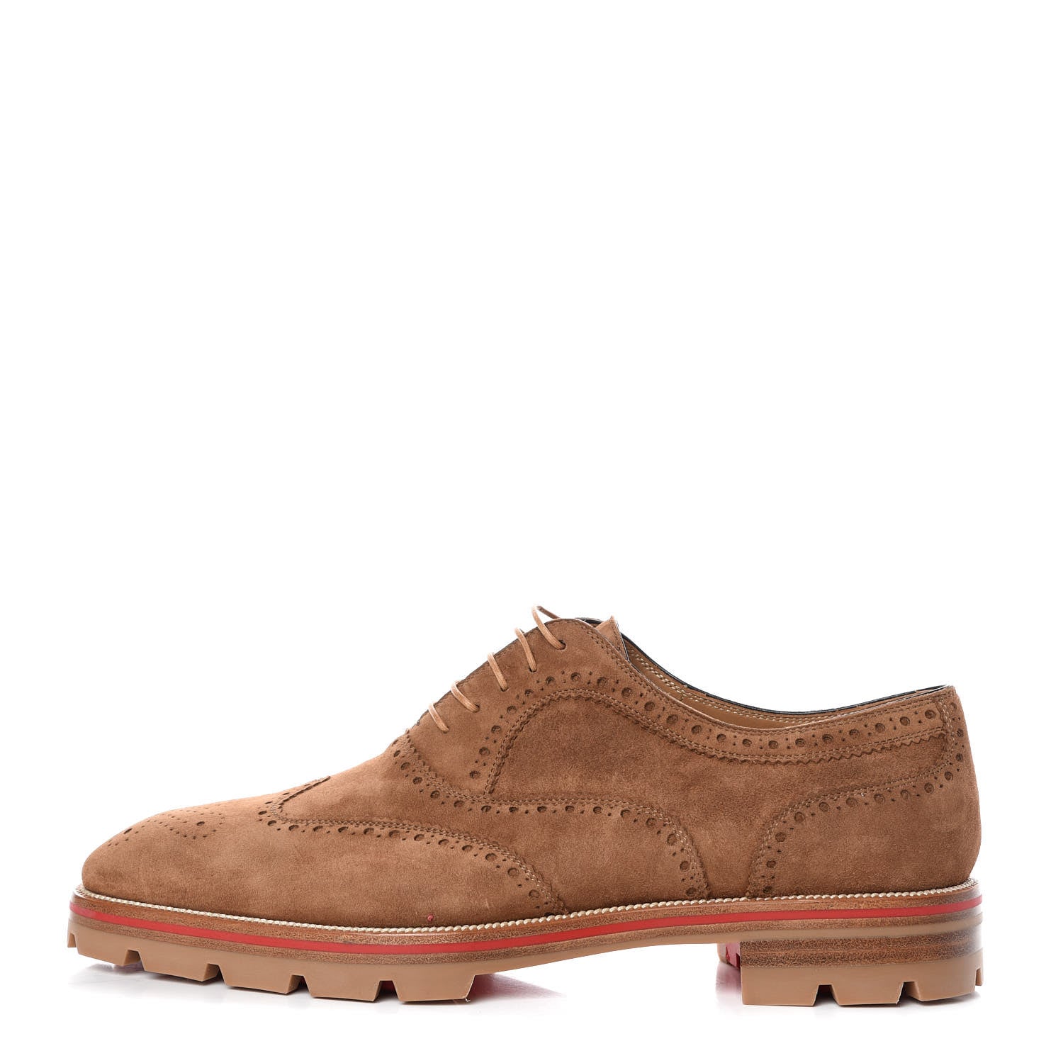 Christian Louboutin Veau Velours Mens Charlie Me Flat Oxfords 44 Brown 1 of 8