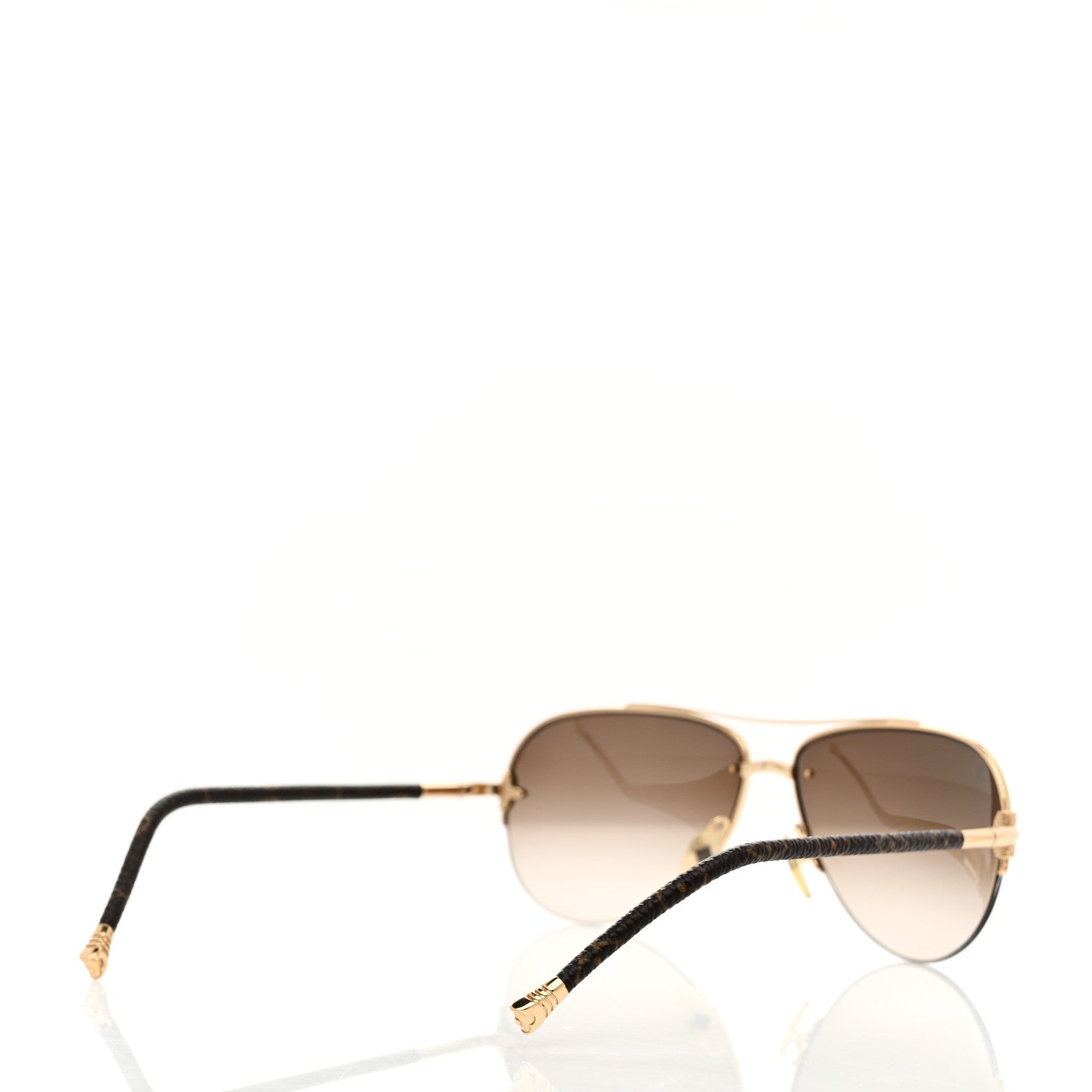 Louis Vuitton Monogram Petite Viola Pilote Aviator Sunglasses Z0571U Brown 4 of 9
