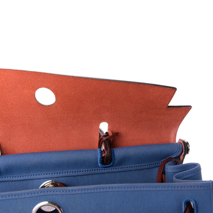 Hermes Toile Vache Hunter Herbag Zip 39 MM Bleu Orage Rouge H 7 of 16