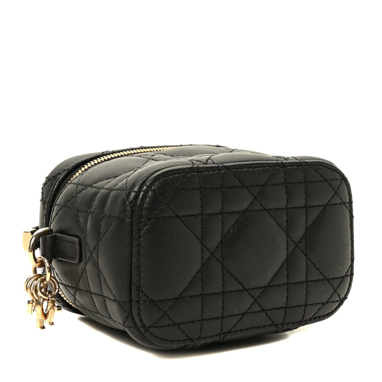 Lambskin Cannage Micro Lady Dior Vanity Case Black