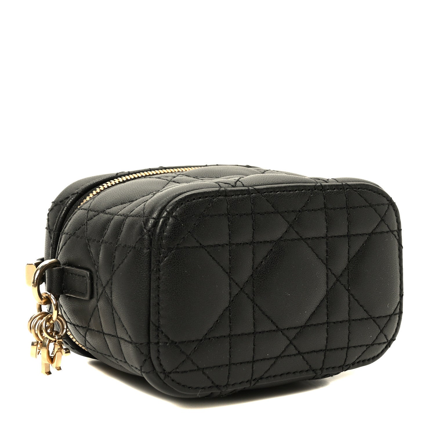 Christian Dior Lambskin Cannage Micro Lady Dior Vanity Case Black 4 of 9