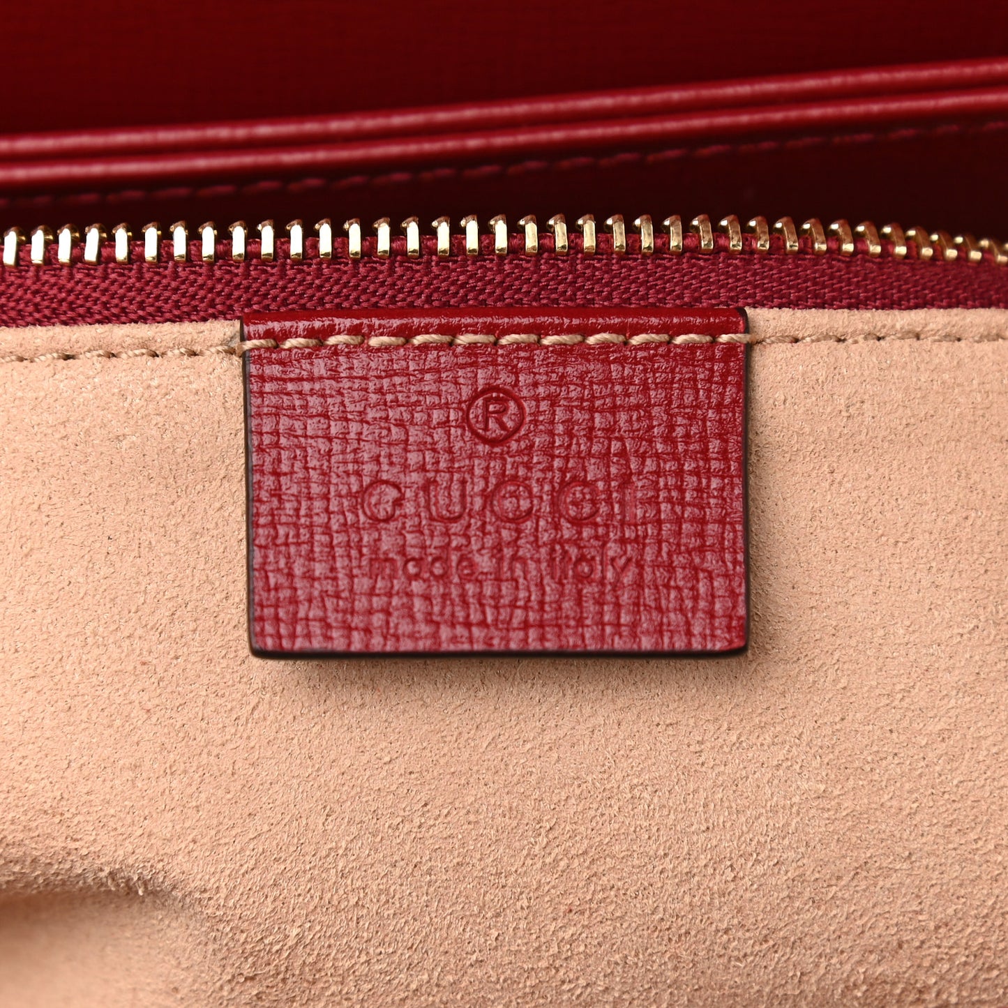 GG Supreme Monogram Azalea Calfskin Horsebit 1955 Shoulder Bag Beige Ebony New Cherry Red