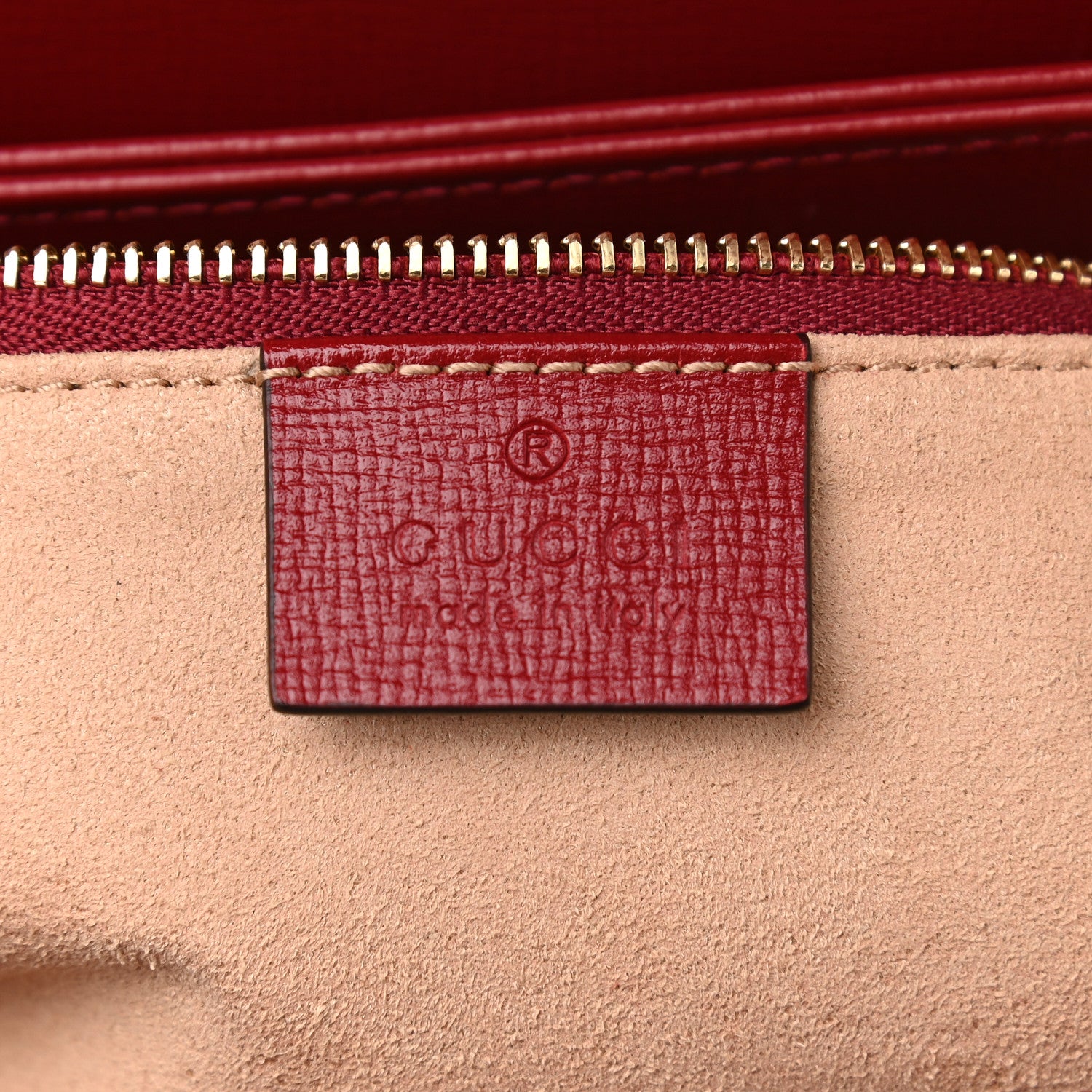 Gucci GG Supreme Monogram Azalea Calfskin Horsebit 1955 Shoulder Bag Beige Ebony New Cherry Red 6 of 9