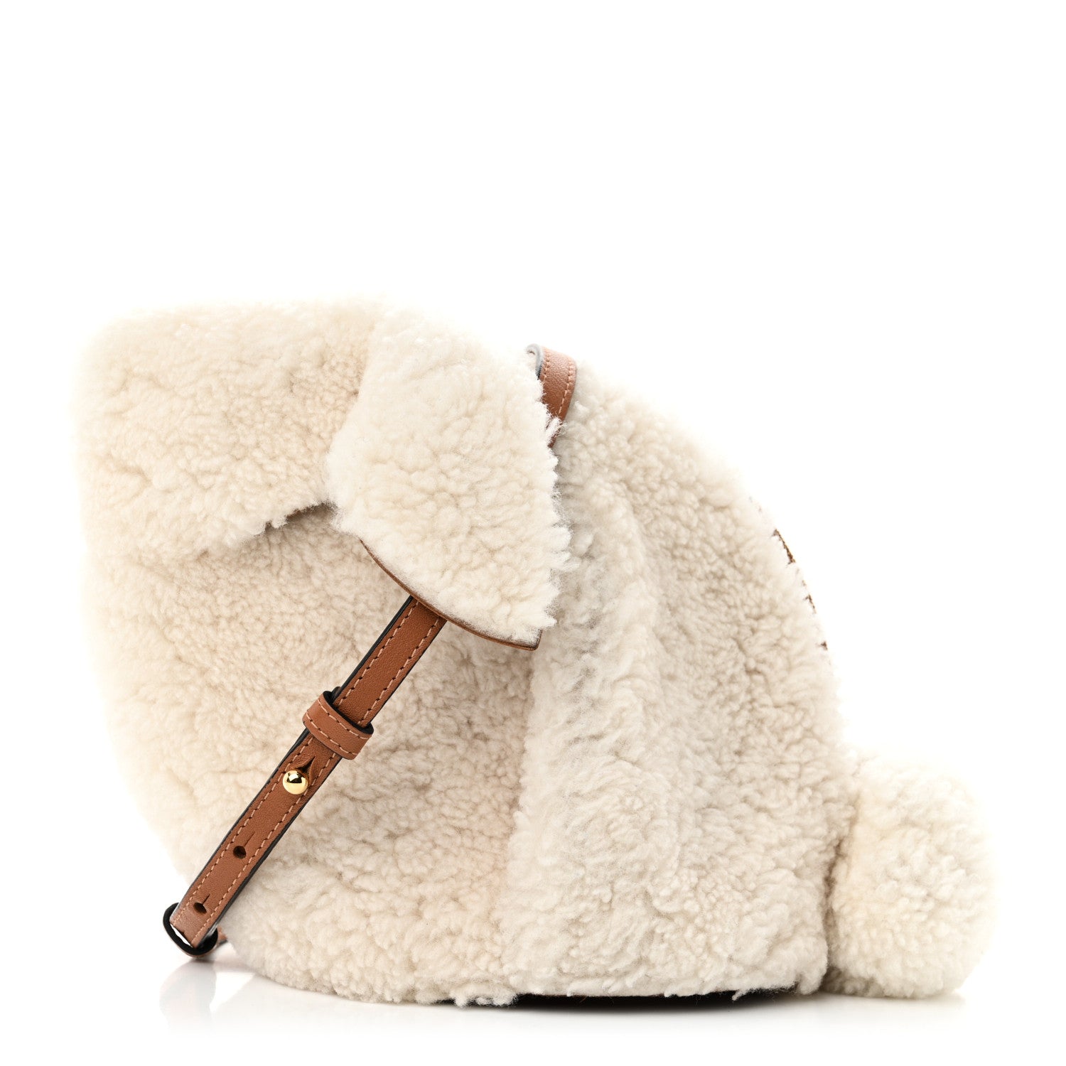 Loewe Shearling Mini Bunny Crossbody Bag Natural 1 of 9