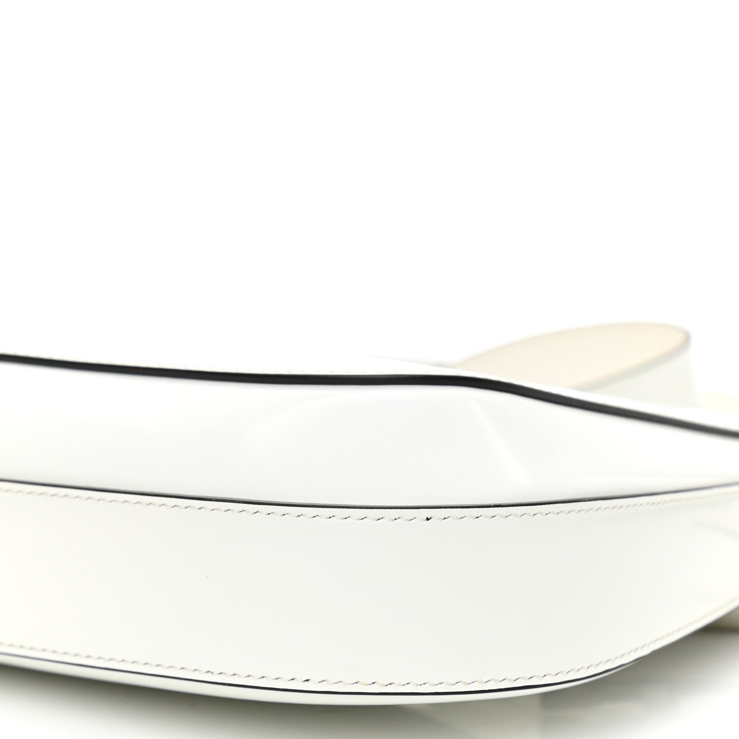 Prada Spazzolato Cleo Adjustable Strap Shoulder Bag White Black 8 of 8