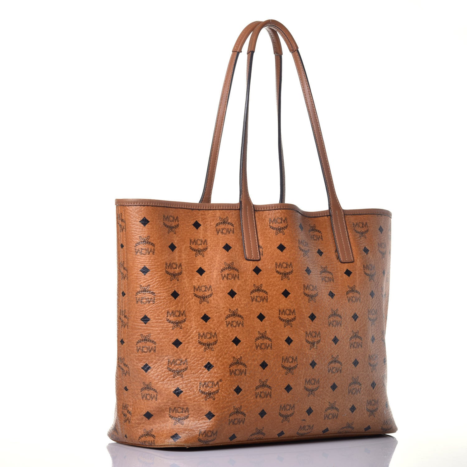 MCM Visetos Shopper Tote Cognac 5 of 15