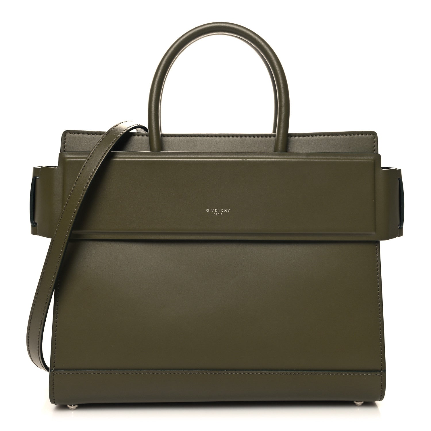 Givenchy Smooth Calfskin Small Horizon Satchel Khaki 1 of 8