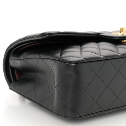 Chanel Lambskin Quilted Medium Double Flap Black 9 of 10