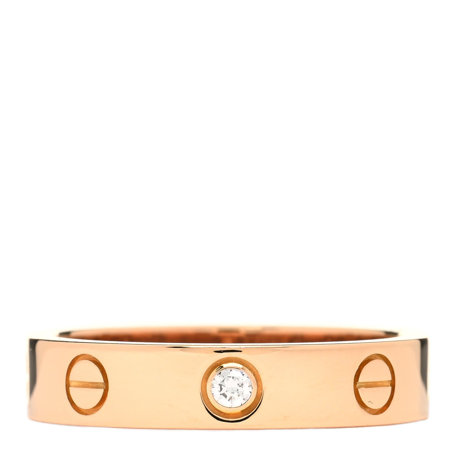 Cartier 18K Pink Gold Diamond 4mm LOVE Wedding Band Ring 52 6 1 of 4