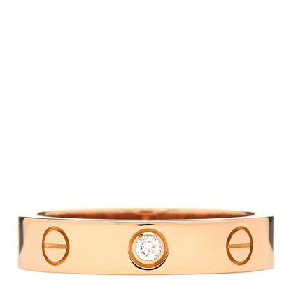 Cartier 18K Pink Gold Diamond 4mm LOVE Wedding Band Ring 52 6 1 of 4