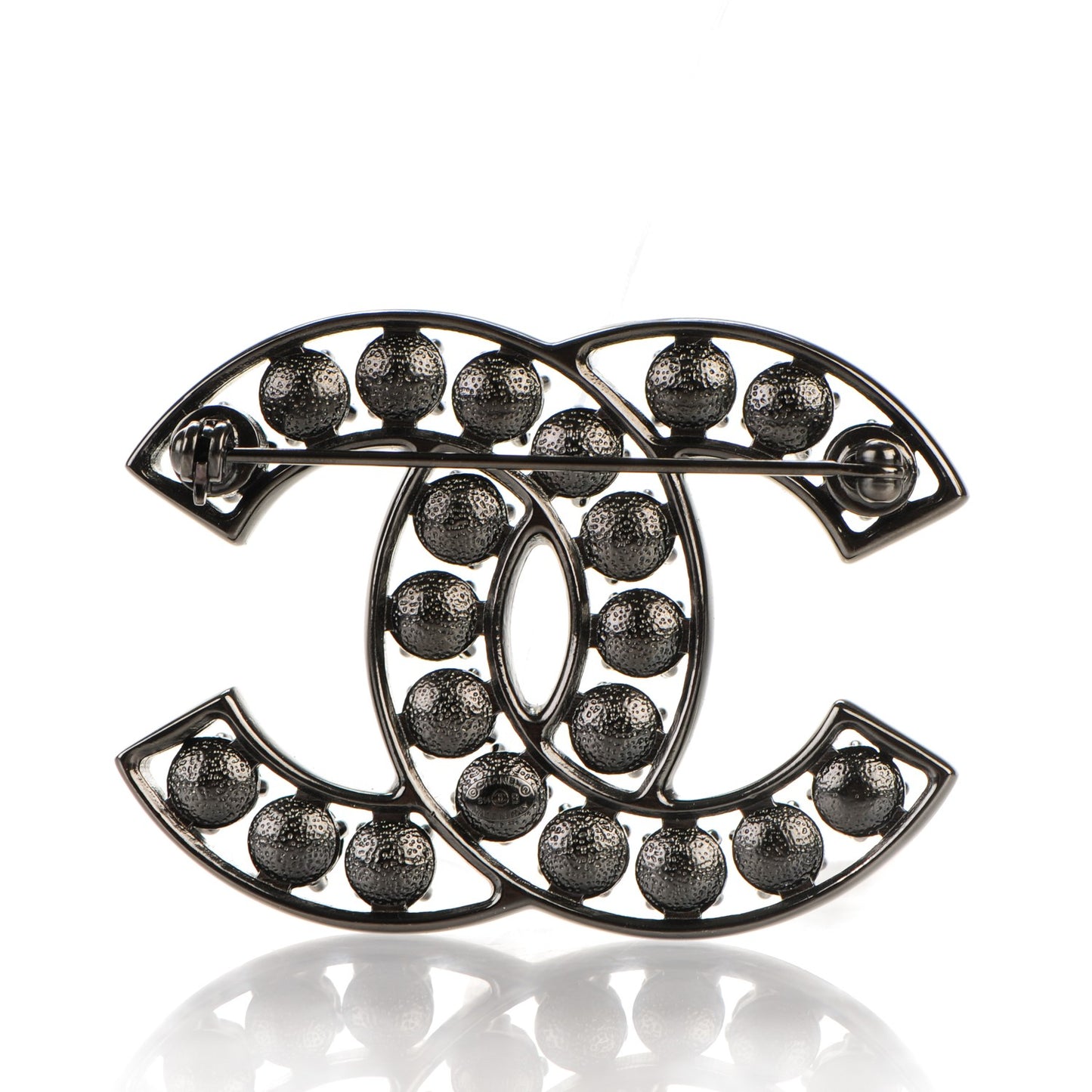 Crystal CC Brooch Black