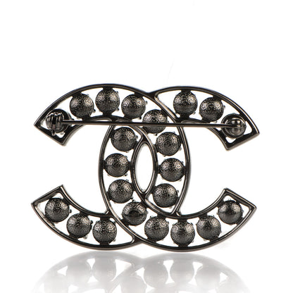 Chanel Crystal CC Brooch Black 3 of 5