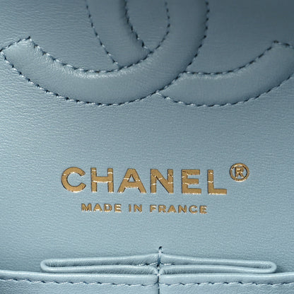 Chanel Caviar Quilted Small Double Flap Light Blue 6 of 10