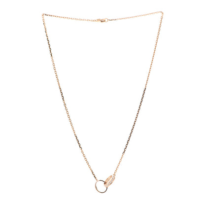 Cartier 18K Pink Gold Diamond Interlocking LOVE Necklace 3 of 6