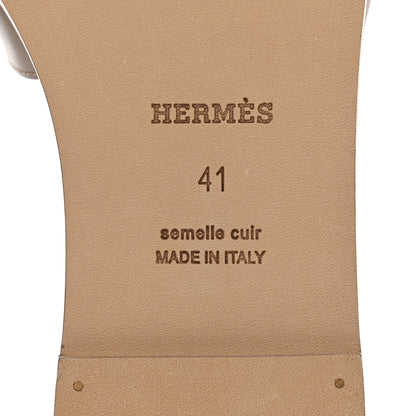 Hermes Box Calfskin Oran Sandals 41 Beige Mastic 8 of 9