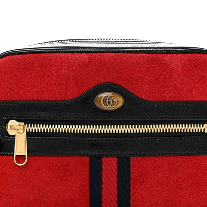 Gucci Suede Small Ophidia Belt Bag 95 38 Hibiscus Red 8 of 12