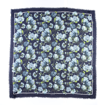 Gucci Modal Silk New Bloomy Shawl Midnight Blue Sky Blue 1 of 4