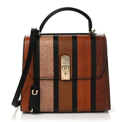 Salvatore Ferragamo Calfskin Snakeskin Medium Boxyz Multicolor 1 of 8