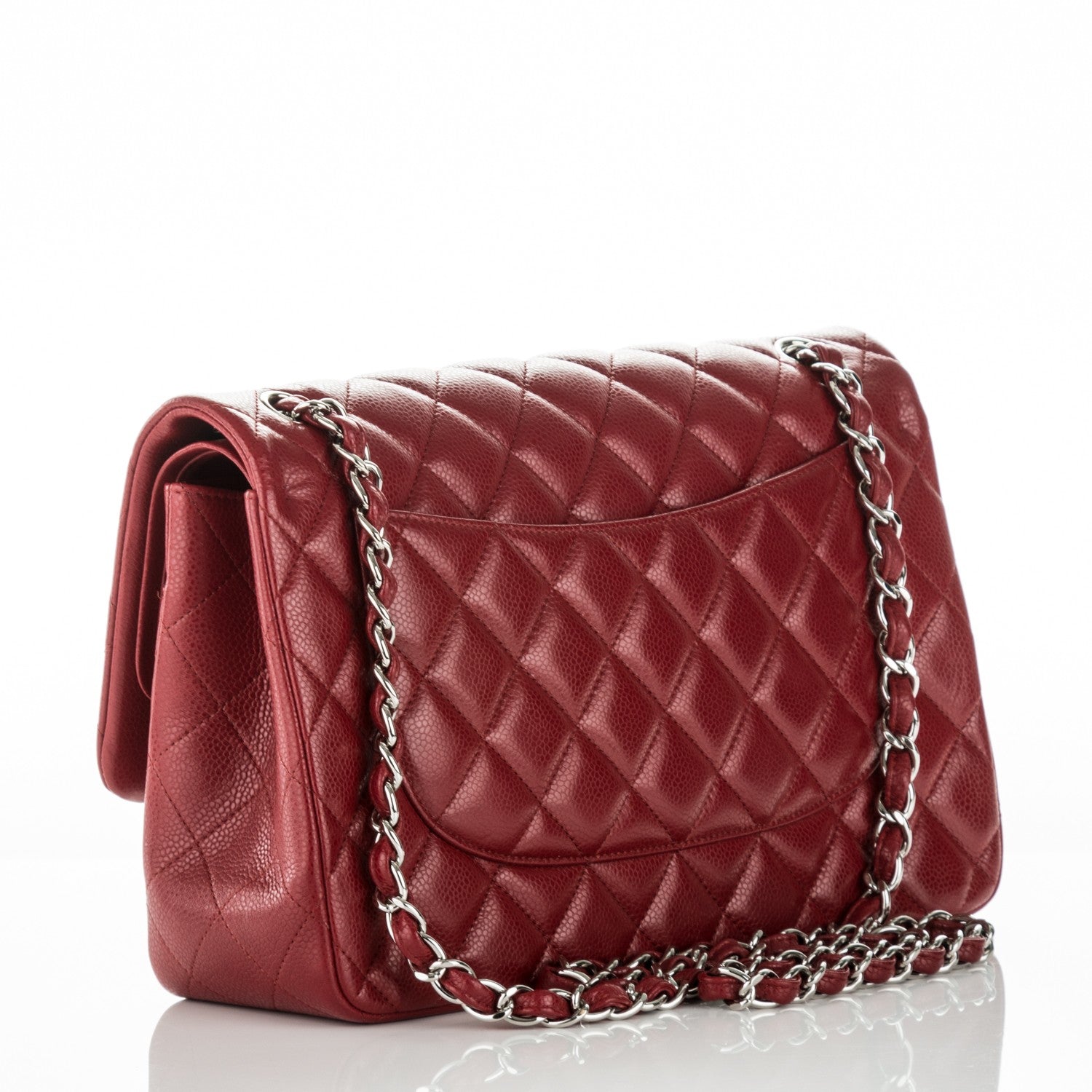 Chanel Caviar Quilted Jumbo Double Flap Red 3 of 8