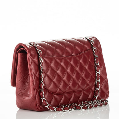 Chanel Caviar Quilted Jumbo Double Flap Red 3 of 8