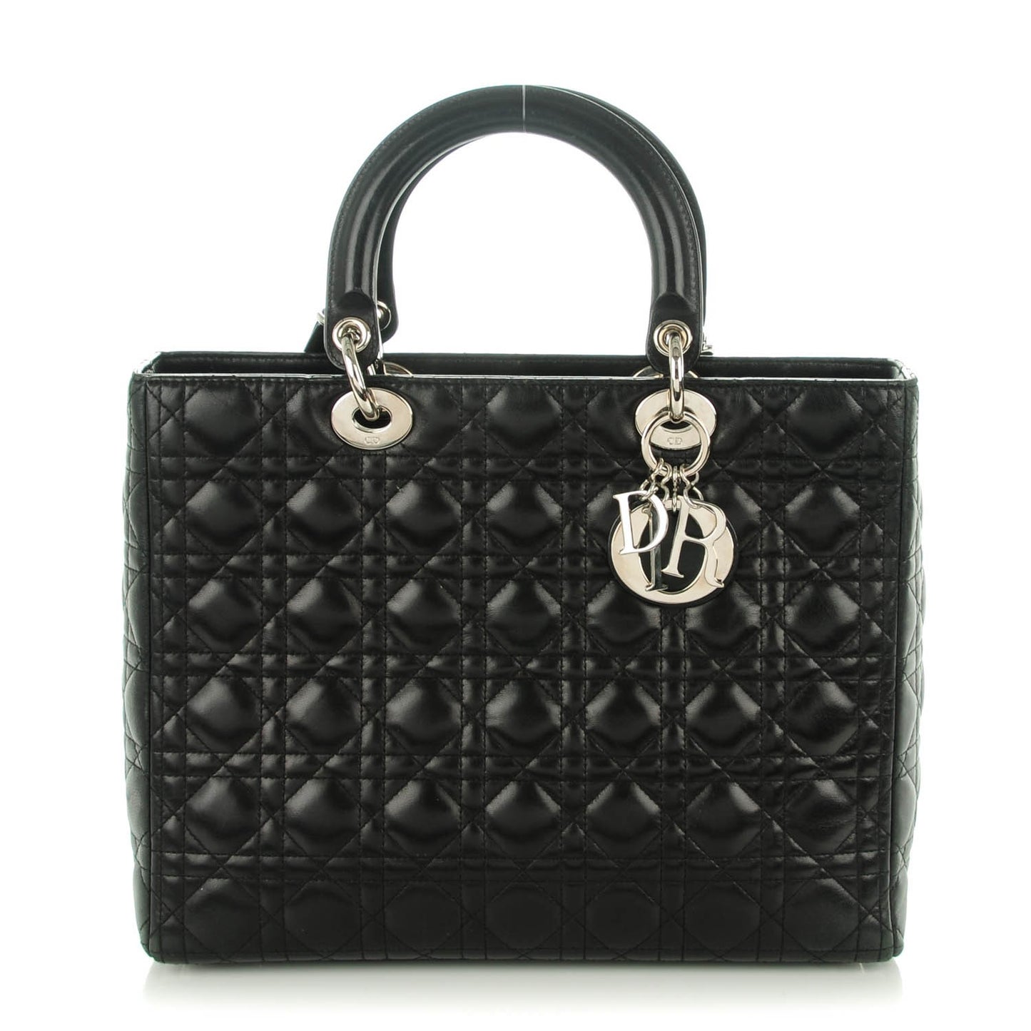 Lambskin Cannage Large Lady Dior Black