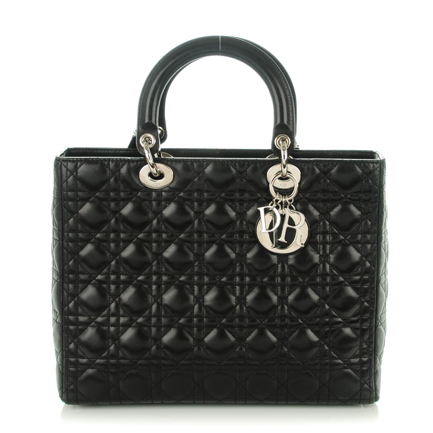 Christian Dior Lambskin Cannage Large Lady Dior Black 1 of 7