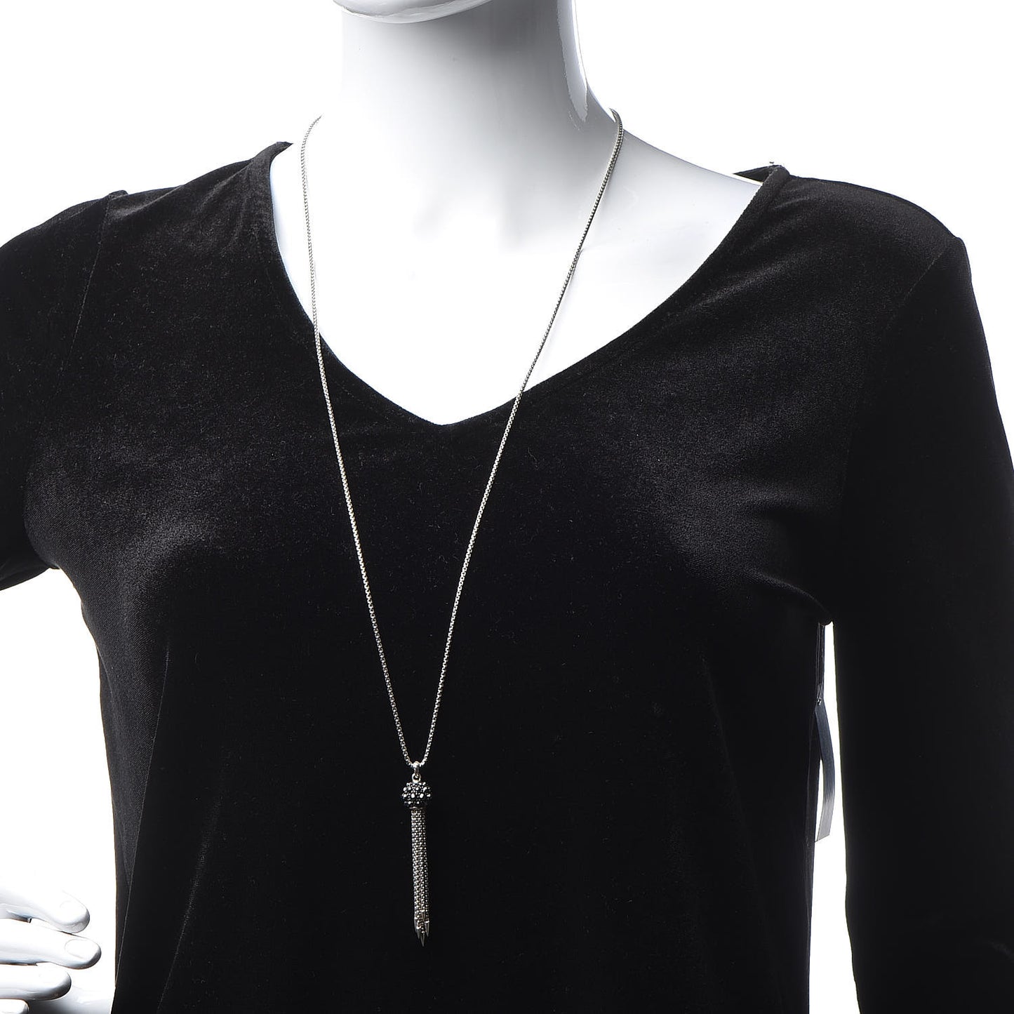 Sterling Silver Hematine Cable Berries Tassel Pendant Necklace